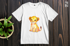 Cute Lion Cub Watercolor Clipart Sublimation PNG Product Image 3