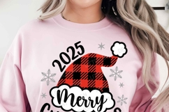 2025 Merry Christmas SVG, Kids Christmas Shirt, Santa Hat Product Image 3