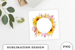 Watercolor Autumn Flowers Frame png Product Image 3