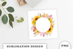 Watercolor Autumn Flowers Frame png Product Image 3