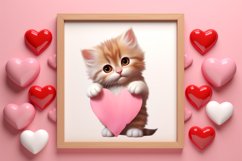 Valentine Cat Peeking Around Clipart Product Image 3