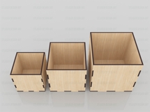 3 Size Laser Cut Storage Box Files, Laser Cutting Files Product Image 3