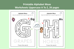 26 Page Printable Alphabet Maze Worksheets Product Image 2