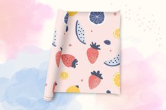 Pastel Fruit Digital Paper: Seamless Watercolor Patterns Product Image 3