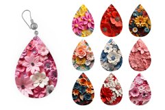 3D Flowers Earring Bundle. Flowers Teardrop Earring Design Product Image 4