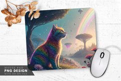 Dreamlike Rainbow Cat Mouse Pad PNG Design Product Image 1