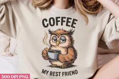 Coffee, my best friend PNG, Funny Coffee Animals Sublimation Product Image 3
