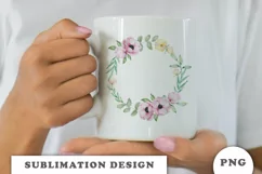 Watercolor flowers wreath PNG Product Image 3