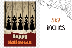 Vintage Halloween Greeting Card, Halloween Witches Wall Art Product Image 3