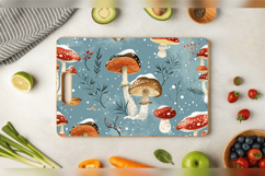 Winter Mushrooms Garden Cutting Boards sublimation Design Product Image 3