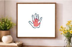Handprint cross stitch pattern digital download hand outline Product Image 3