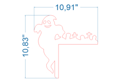 Ghost Halloween Door Corner SVG laser cut file for Glowforge Product Image 2