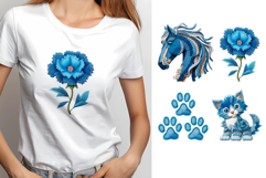 Denim Patchwork Sublimation Bundle. Denim Patchwork T-Shirt Product Image 4