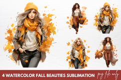 Watercolor Fall Beauties Sublimation Clipart Product Image 1