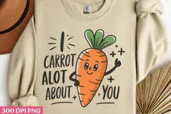 I Carrot A Lot About You PNG, Valentine Puns Sublimation PNG Product Image 3