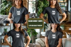 Gildan 64000 Model Mockup, Gildan White TShirt Mockup Product Image 1