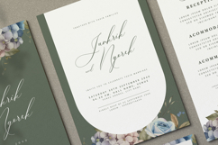 greenery wedding invitation card with hydrangea watercolor Product Image 3