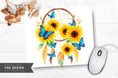 Serene Watercolor Sunflowers Mouse Pad PNG Design Product Image 1