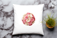 Pink and White Rose Wedding Bouquet Clipart Sublimation PNG Product Image 3