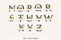 Sunflower Split Monogram PNG - 26 Letter Floral Alphabet Product Image 3