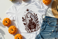 Witch Cauldron Stained Glass Halloween SVG Cut File Product Image 3