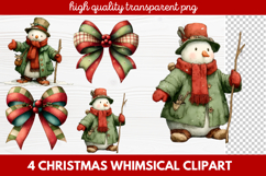 4 Whimsical Christmas Clipart featuring cute holiday charact Product Image 1