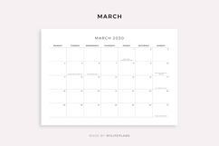 2030 Monthly Calendar with Holidays, Landscape, Printable Product Image 3