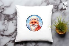 Winter Fox with Hat Clipart Sublimation PNG Product Image 3