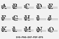 Rose Flowers Monogram Split Letters SVG Laser Cut Files Product Image 3