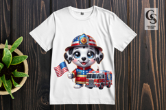 Patriotic Firefighter Dalmatian Clipart PNG Product Image 3
