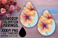 Sophisticated Teardrop Earrings Sublimation Template , Flowe Product Image 1