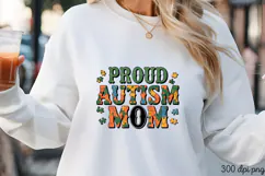 PROUD AUTISM MOM PNG, Autism Sublimation PNG Product Image 1