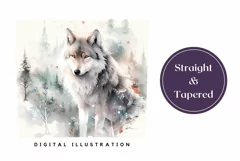Christmas Tumbler Wrap, Christmas Watercolor Wolf Tumbler Product Image 3
