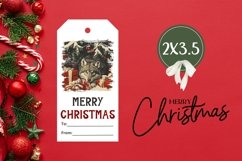Christmas Wolf Gift Tag, Winter Animals Gift Tag Designs Product Image 3