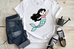 Baby mermaid clipart SVG Design, Mermaid SVG Design Product Image 3