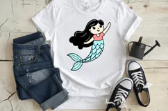Baby mermaid clipart SVG Design, Mermaid SVG Design Product Image 3