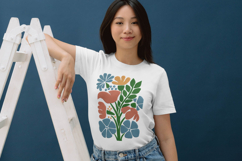 Modern Colorful Floral Bouquet Embroidery Design Product Image 3