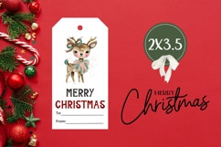 Christmas Deer Gift Tags, Cozy Christmas Gift Tag PNG Product Image 3