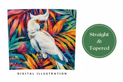 Cockatoo Tumbler Wrap Design, Tropical Birds Tumbler PNG Product Image 3