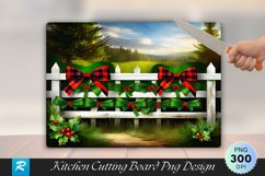 Holiday Greens on a Weathered Cutting Board PNG Design Product Image 1
