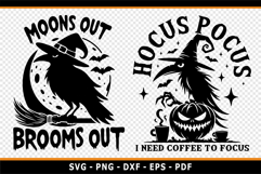 Halloween SVG, Raven SVG, hocus pocus T shirt designs PNG Product Image 3