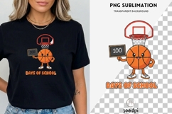 100 Days of School Basketball PNG | Cute Basketball Product Image 3