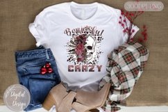 Beautiful Crazy Floral Skull Sublimation Design Png Product Image 2