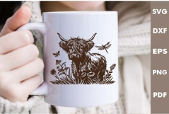 Highland cow Design, Cutting board SVG, Laser cut, Cricut Product Image 3