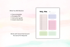 Daily Planner Printable A4 US Letter Canva Template Product Image 3