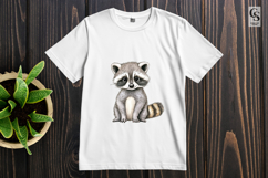 Watercolor Cute Raccoon Forest Clipart Sublimation PNG Product Image 3