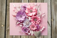 3D papercut pink & purple Flowers | 8 Skinny tumbler designs Product Image 3
