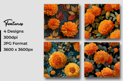 Marigold Flower Digital Paper Product Image 3