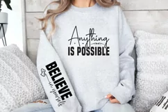 Anything is possible Sleeve SVG PNG, believe in yourself SVG Product Image 3