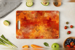 Abstract Fall Watercolor Cutting Boards sublimation Design Product Image 3